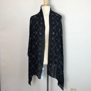 JESSICA MCCLINTOCK OS Bead Adorned Scarf Wrap Evening Formal Cocktail Whimsigoth